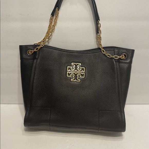 Bags Tory Burch Britten Small Slouchy Tote Bag Hudson Bay Black
